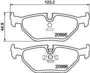 8DB 355 007-421 Sada brzdových destiček, kotoučová brzda HELLA