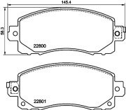 8DB 355 039-161 Sada brzdových destiček, kotoučová brzda HELLA