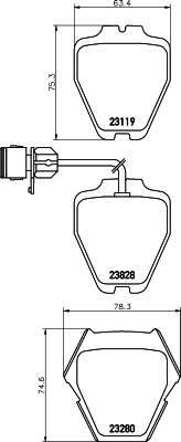 8DB 355 008-791 Sada brzdových destiček, kotoučová brzda HELLA