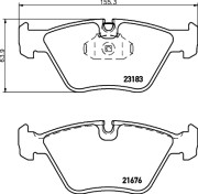 8DB 355 009-001 Sada brzdových destiček, kotoučová brzda HELLA