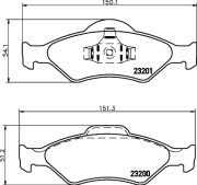 8DB 355 008-891 Sada brzdových destiček, kotoučová brzda HELLA