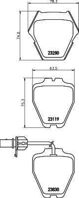 8DB 355 009-031 Sada brzdových destiček, kotoučová brzda HELLA