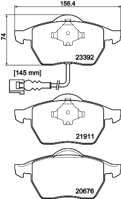 8DB 355 008-471 Sada brzdových destiček, kotoučová brzda HELLA