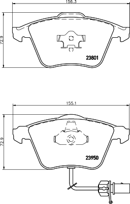 8DB 355 011-711 Sada brzdových destiček, kotoučová brzda HELLA