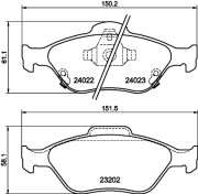 8DB 355 006-721 Sada brzdových destiček, kotoučová brzda HELLA