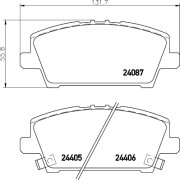 8DB 355 006-911 Sada brzdových destiček, kotoučová brzda HELLA