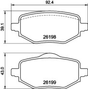 8DB 355 040-971 Sada brzdových destiček, kotoučová brzda HELLA