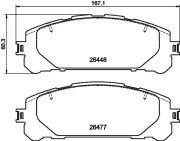 8DB 355 043-871 Sada brzdových destiček, kotoučová brzda HELLA