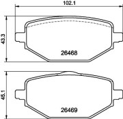 8DB 355 044-241 Sada brzdových destiček, kotoučová brzda HELLA