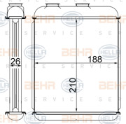 8FH 351 024-274 Výměník tepla, vnitřní vytápění HELLA