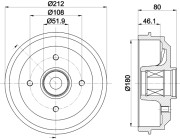 8DT 355 302-811 Brzdový buben HELLA