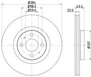 8DD 355 102-391 Brzdový kotouč PRO HELLA