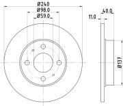 8DD 355 103-151 Brzdový kotouč PRO HELLA