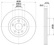 8DD 355 104-451 Brzdový kotouč PRO HELLA