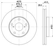 8DD 355 104-931 Brzdový kotouč PRO HELLA