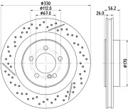 8DD 355 133-231 Brzdový kotouč PRO HC HELLA