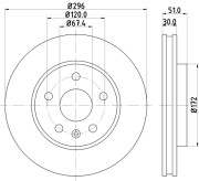 8DD 355 129-081 Brzdový kotouč PRO High Carbon HELLA