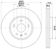 8DD 355 129-091 Brzdový kotouč PRO High Carbon HELLA