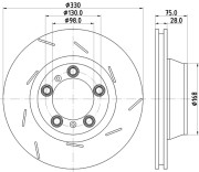 8DD 355 133-601 Brzdový kotouč PRO High Carbon HELLA