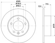 8DD 355 129-201 Brzdový kotouč PRO High Carbon HELLA