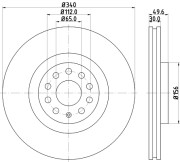 8DD 355 129-241 Brzdový kotouč PRO High Carbon HELLA