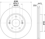 8DD 355 131-361 HELLA brzdový kotúč 8DD 355 131-361 HELLA