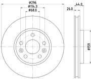 8DD 355 131-871 Brzdový kotouč PRO HELLA