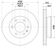 8DD 355 131-891 Brzdový kotouč PRO HELLA