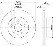 8DD 355 131-911 Brzdový kotouč PRO HELLA