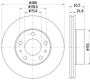 8DD 355 132-141 Brzdový kotouč PRO HELLA