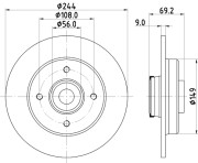 8DD 355 132-161 Brzdový kotouč PRO HELLA