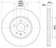 8DD 355 132-171 Brzdový kotouč PRO High Carbon HELLA