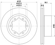 8DD 355 132-201 Brzdový kotouč PRO HELLA