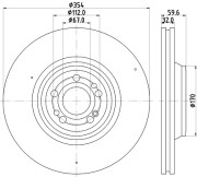 8DD 355 132-221 HELLA brzdový kotúč 8DD 355 132-221 HELLA