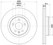 8DD 355 132-931 Brzdový kotouč PRO HC HELLA