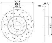 8DD 355 134-891 Brzdový kotouč PRO HELLA