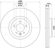 8DD 355 132-951 HELLA brzdový kotúč 8DD 355 132-951 HELLA