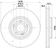 8DD 355 133-051 Brzdový kotouč PRO HC HELLA