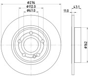 8DD 355 133-061 Brzdový kotouč PRO HELLA