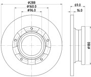 8DD 355 133-071 Brzdový kotouč PRO HELLA