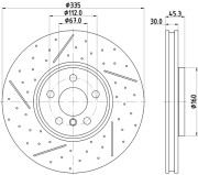 8DD 355 133-091 Brzdový kotouč PRO HC HELLA