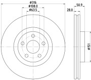 8DD 355 133-101 Brzdový kotouč PRO HC HELLA