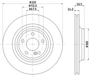 8DD 355 133-251 Brzdový kotouč PRO High Carbon HELLA