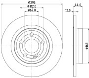 8DD 355 133-351 Brzdový kotouč PRO HELLA