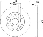 8DD 355 133-391 Brzdový kotouč PRO High Carbon HELLA