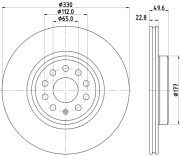 8DD 355 133-731 Brzdový kotouč PRO HELLA