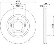 8DD 355 134-321 Brzdový kotouč PRO HELLA