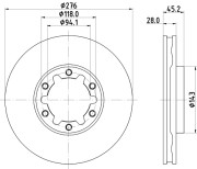 8DD 355 134-931 Brzdový kotouč PRO HELLA