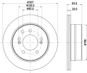 8DD 355 134-921 Brzdový kotouč PRO HELLA