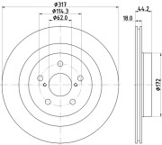 8DD 355 134-961 Brzdový kotouč PRO HELLA